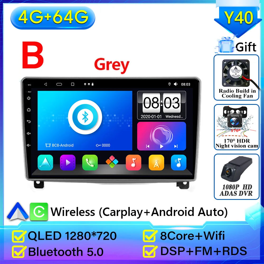 9" Android Car Stereo for Peugeot 407 (2004–2011) — CarPlay, Android Auto, GPS, 2K Display, 4G