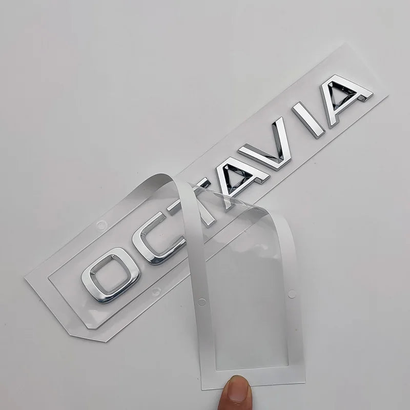 3D ABS Chrome Black Logo Octavia Emblem Letters Car Rear Trunk Badge Octavia 1 2 3 4 A5 A7 MK3 Octavia Sticker Accessories