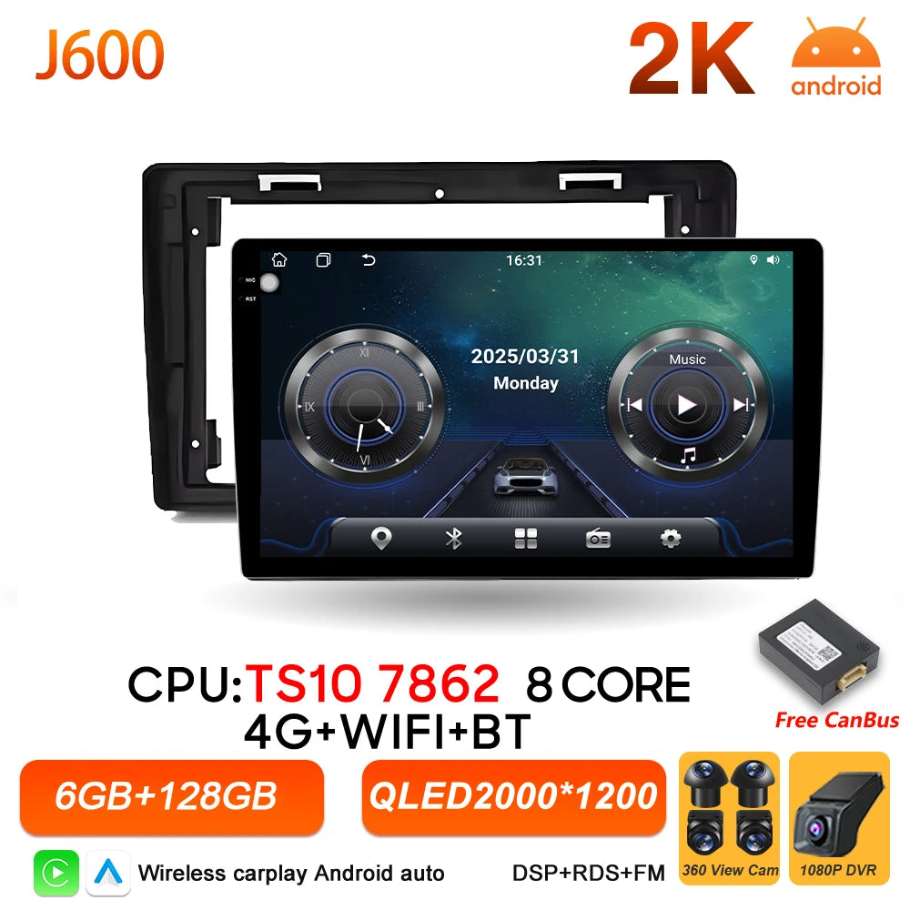 10" Android Car Radio with Wireless CarPlay & GPS — Dodge RAM 1500 (2008-2012)