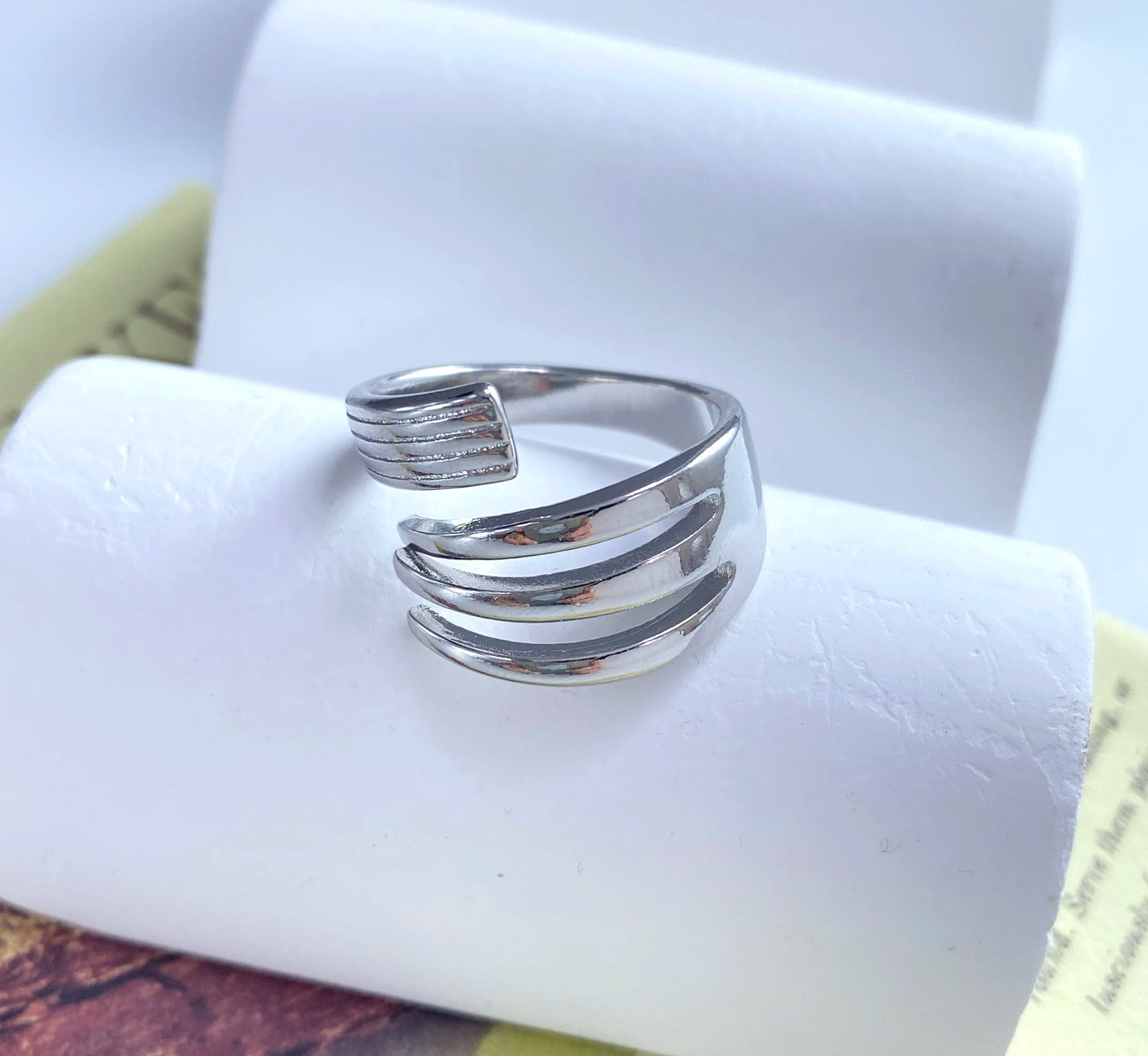 PANJBJ 925 Sterling Silver Hollow Out Rings For Women Three Layered Cross Punk Irregular Vintage Jewelry Gift Dropshipping