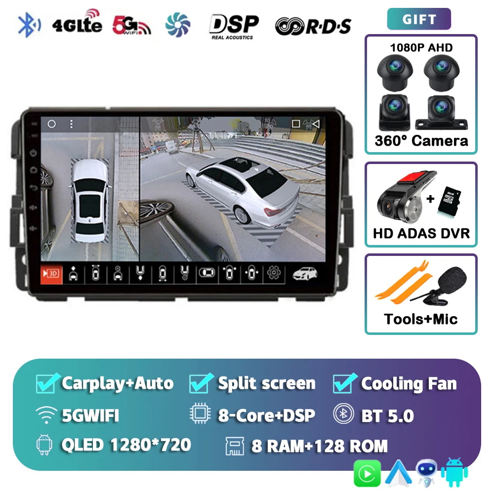 Android 16 Car Radio Multimedia Player For Chevrolet Silverado Impala GMC Yukon Acadia Sierra Carplay Car Stereo Dsp Ai Voice BT