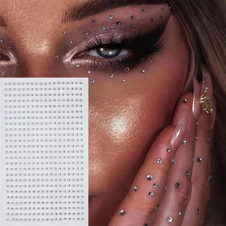 2mm Facial Gem Hair Gem Sticker Eyebrow Gem Sticker Diamond Sticker Concert Look Face Gems