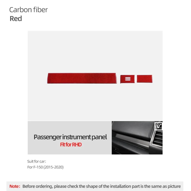 Carbon-Fiber Dashboard Panel Trim for Ford F-150 SVT Raptor 2015–2020