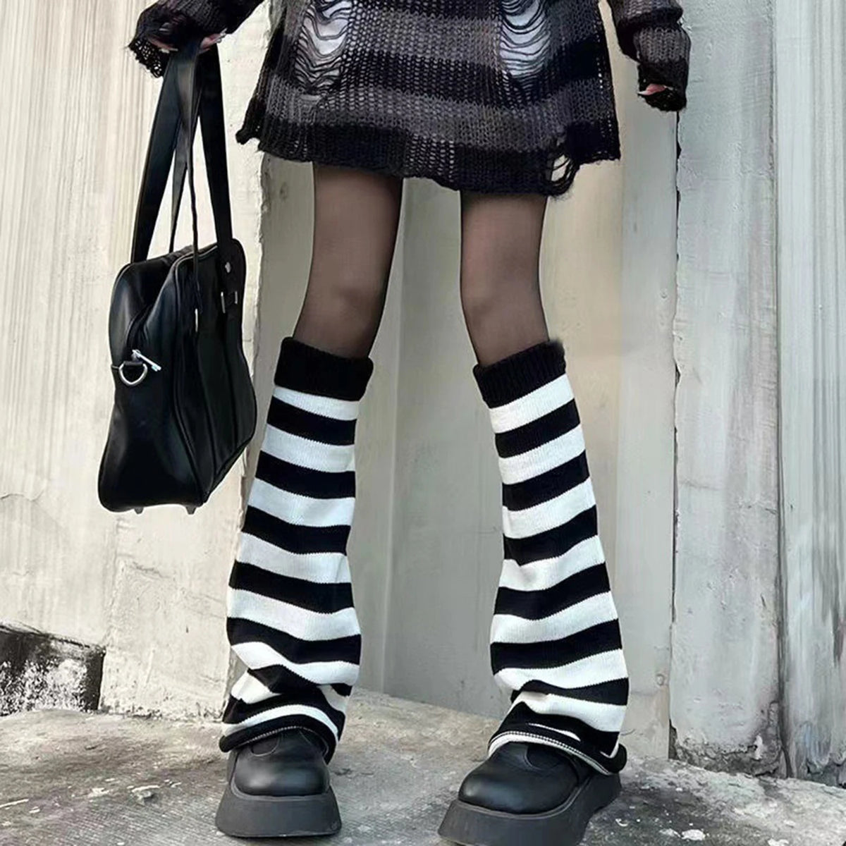 Women's Fluffy Knit Leg Warmers and Arm Warmers