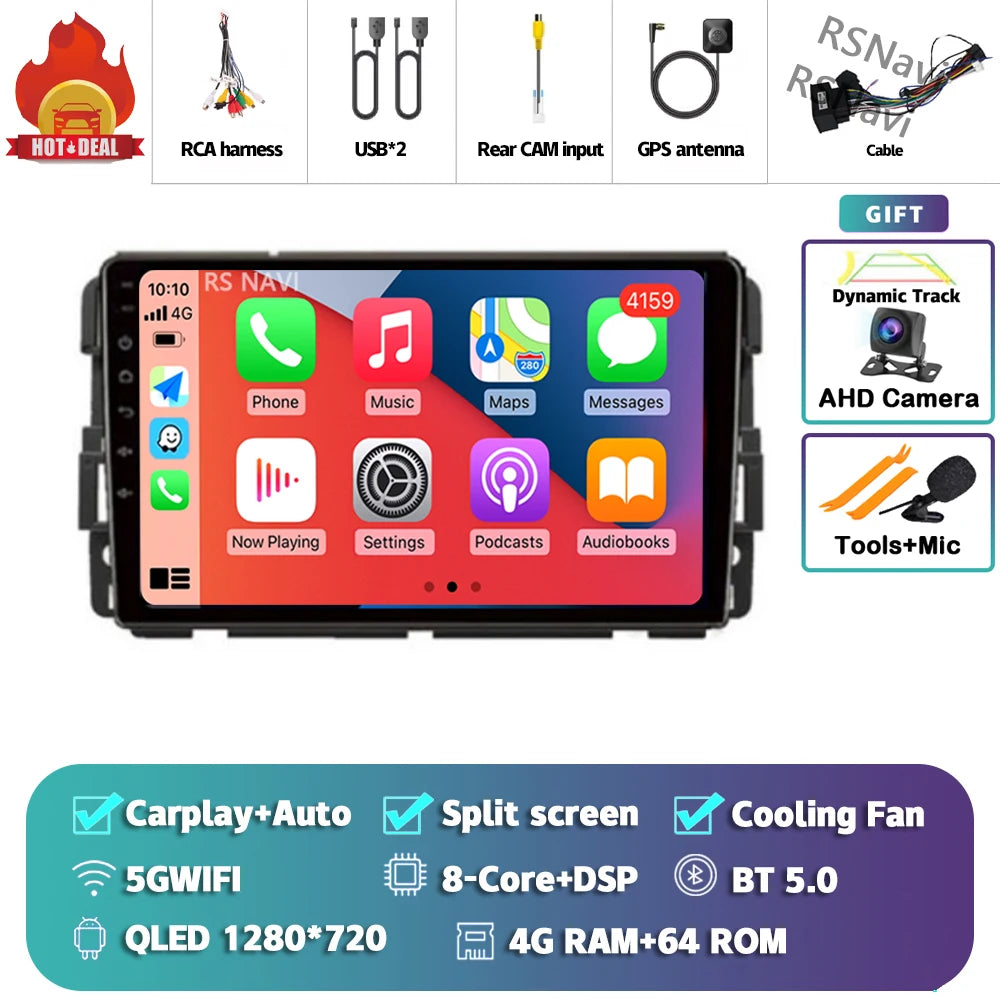 Android 16 Carplay Car Radio For Chevrolet Silverado Impala GMC Yukon Acadia Sierra Navigation GPS Multimedia Player stereo wifi
