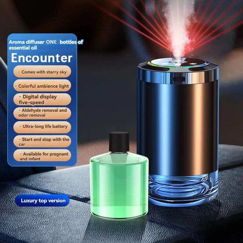 XMSJ Smart Car Air Freshener Level 5 Adjustable USB Charging Car Fragrance Diffuser Air Freshener Essential Oil Fragrance Gift