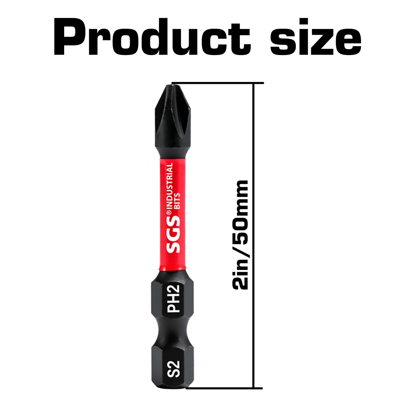 5/10/20 Pieces Phillips Screwdriver Bit Set S2 Steel Magnetic 50mm Long Impact Screwdriver Set Suitable for Metal Processing in Homes, Factories, Offices, Etc