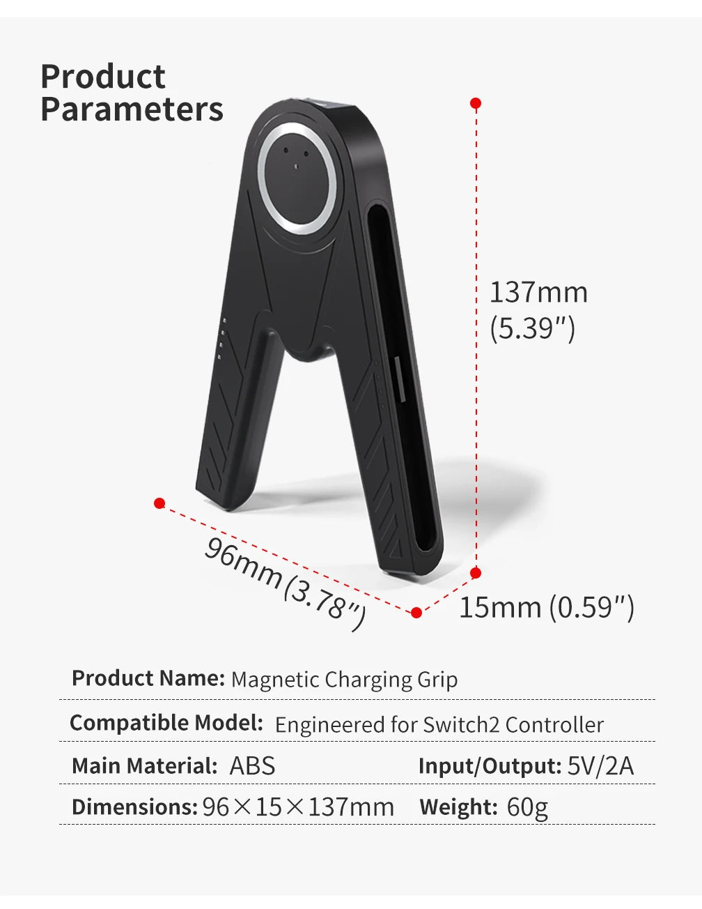 Special Charging Grip for Nintendo Switch 2 Joy-Con 2 Magnetic Charging Dock with Type-C Cable for Switch 2 Joy Con