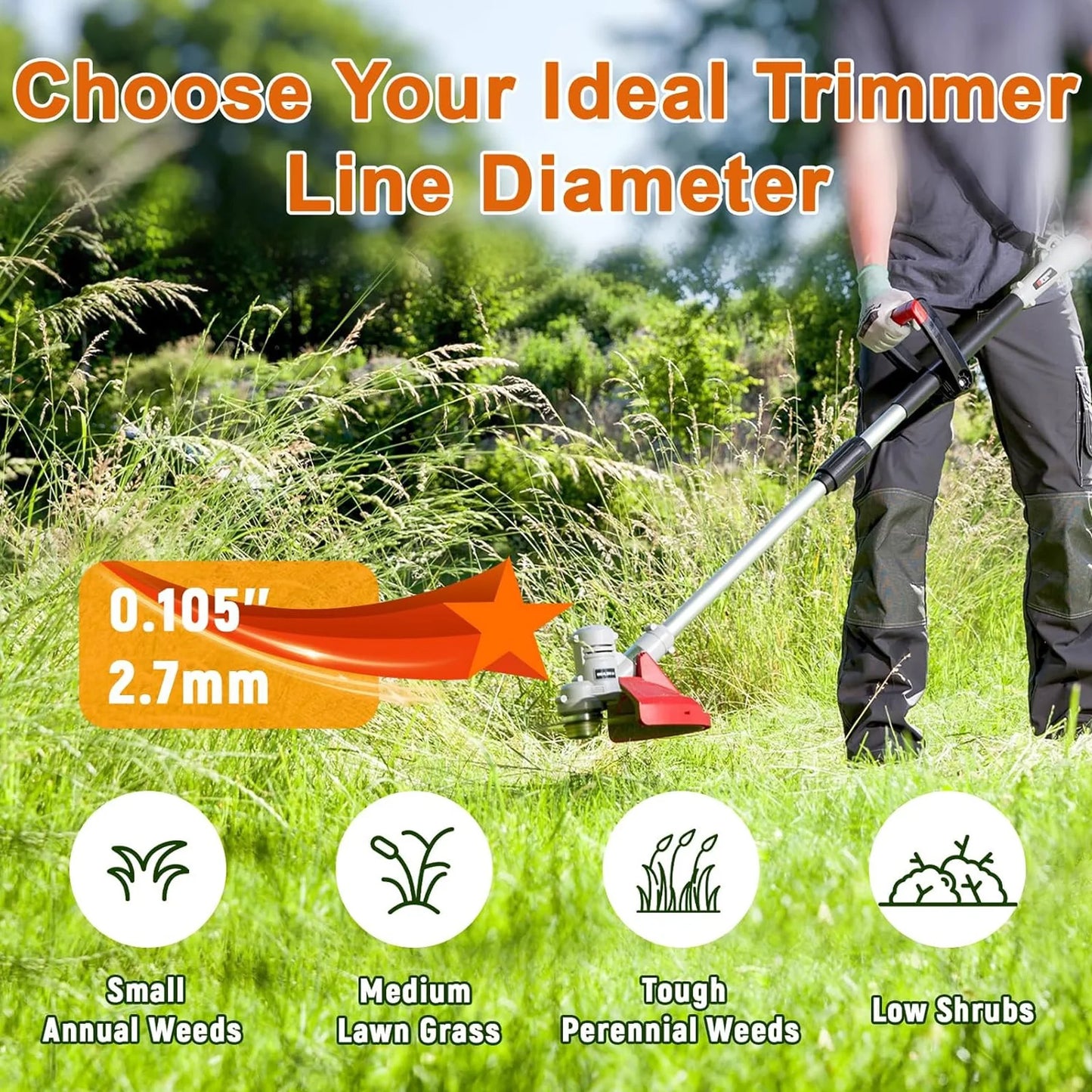 TSES 1LB Trimmer Rope Star Shape, String Trimmer Line, Commercial Grade Pentagon Weed Eater Spool, Premium Nylon Universal