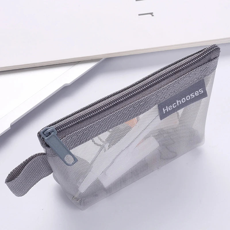 Coin Organizer Bag Mesh Cute Purse Key Lipstick Nylon Cards Pouch Coin Bag Small Item Storage Mini Cosmetic Bag Office Case
