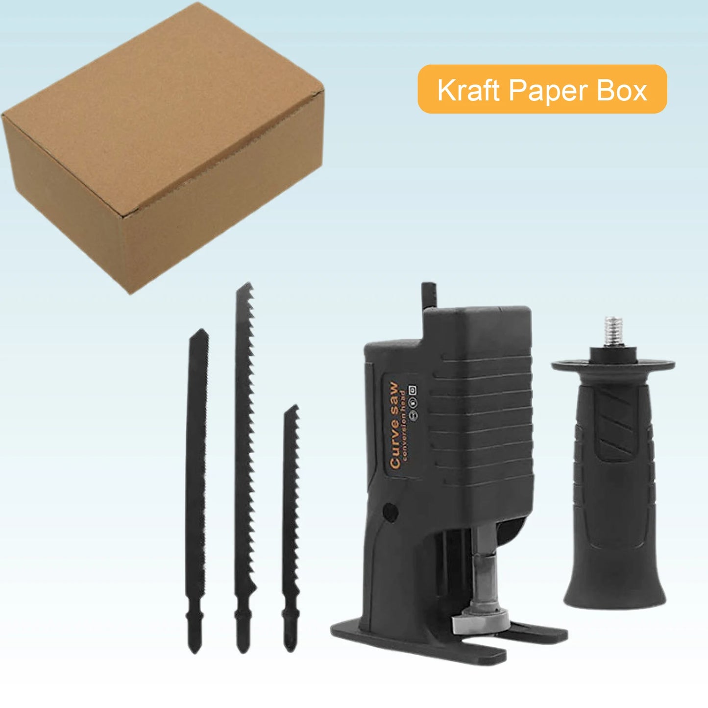 Electric Drill to Reciprocating Saw Adapter — Converter with Blades for Wood & Metal
