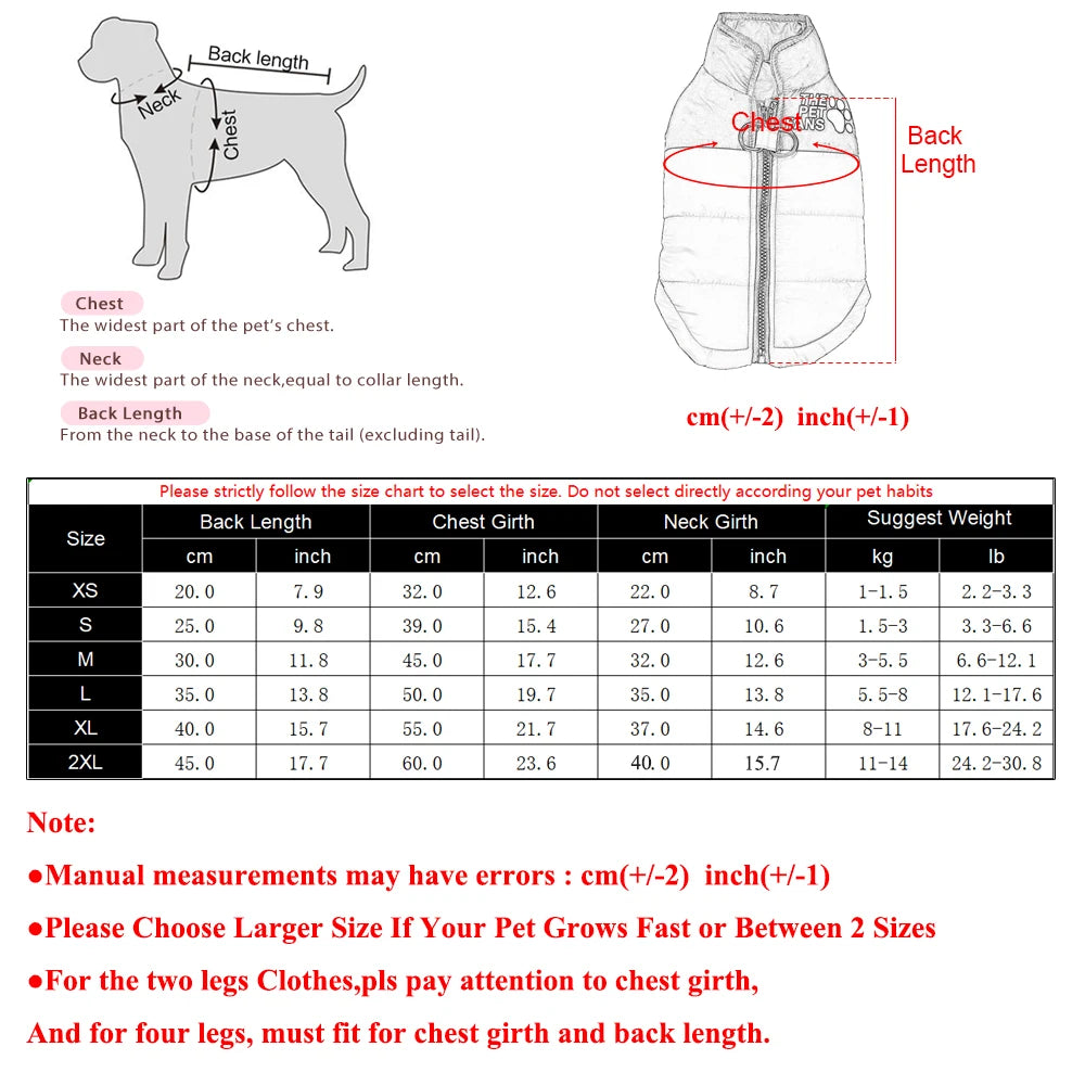 Pet Dog Jacket Autumn Winter Clothes For Small Medium Dogs Cat Waterproof Warm Chihuahua French Bulldog Vest Coat Puppy Costume