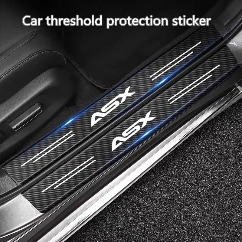 60x7cm Carbon Fiber Door Threshold Protective Sticker – Compatible with Mitsubishi ASX 2010–2019