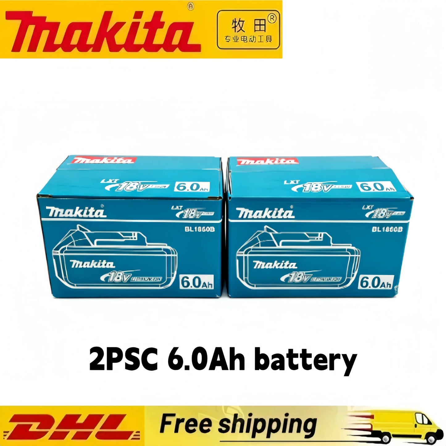Original Makita 6Ah for Makita 18V Battery BL1830B BL1850B BL1850 BL1840 BL1860 BL1815 Replacement Lithium Battery