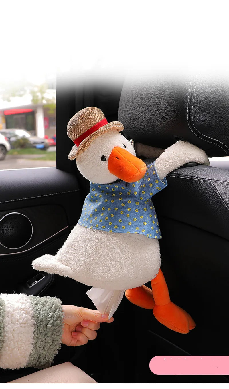 duck Creative  Ass Tissue Box Soft Cartoon Paper Napkin Case Cute Animals Car Paper Boxes Lovely Napkin Holder for Car Seat