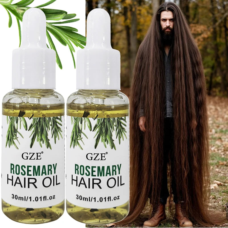 2 pack GZE Rosemary Oil For Hair Rosemary Scalp Hair Oil, All Type & Texture | Straight, Waves & Chemically Hairs Strengthens