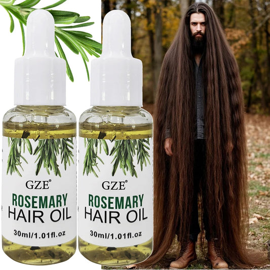 2 pack GZE Rosemary Oil For Hair Rosemary Scalp Hair Oil, All Type & Texture | Straight, Waves & Chemically Hairs Strengthens