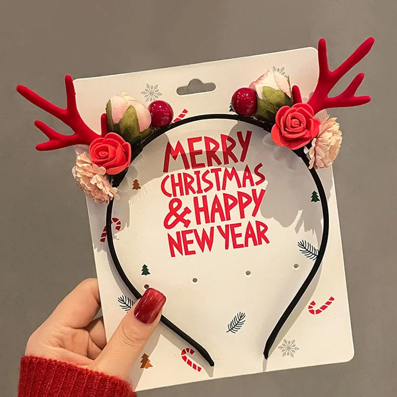 Christmas Decoration Hairband Cute Antler Santa Claus Snowflakes Christmas Eve Headwear Fashion New Year Party Hair Accessories