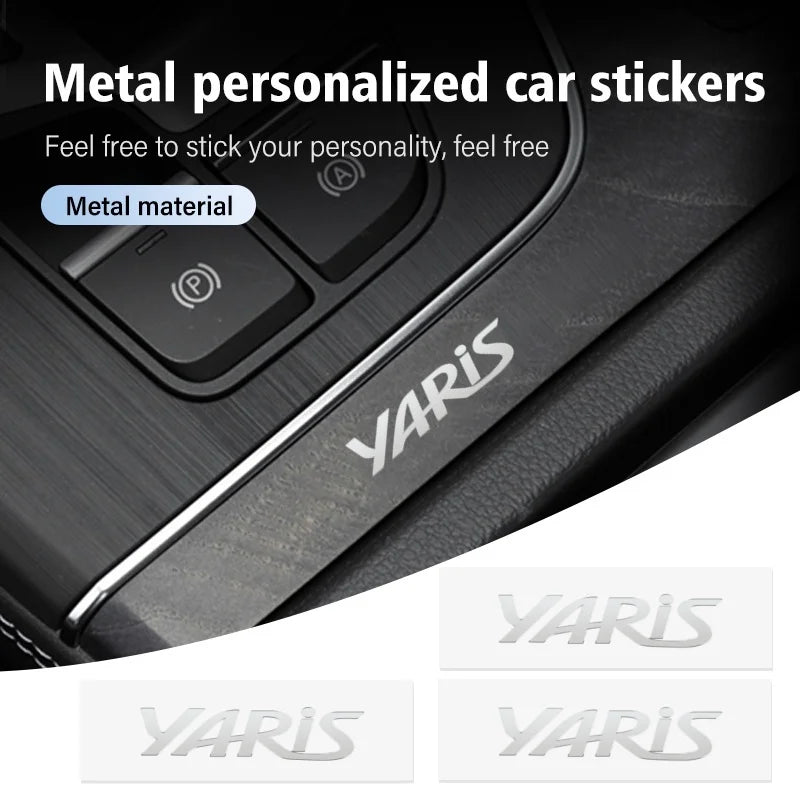 Car Window Wiper Stickers Metal Emblem Car Logo Sticker for Toyota Yaris Auto Decor Accessories