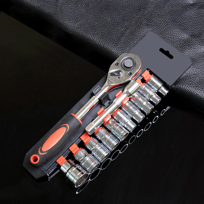 New Upgrade Wrench Socket Set Hardware Car Boat Motorcycle Bicycle Repairing Tool Short Socket Ratchet Auto Repair Tools Hand