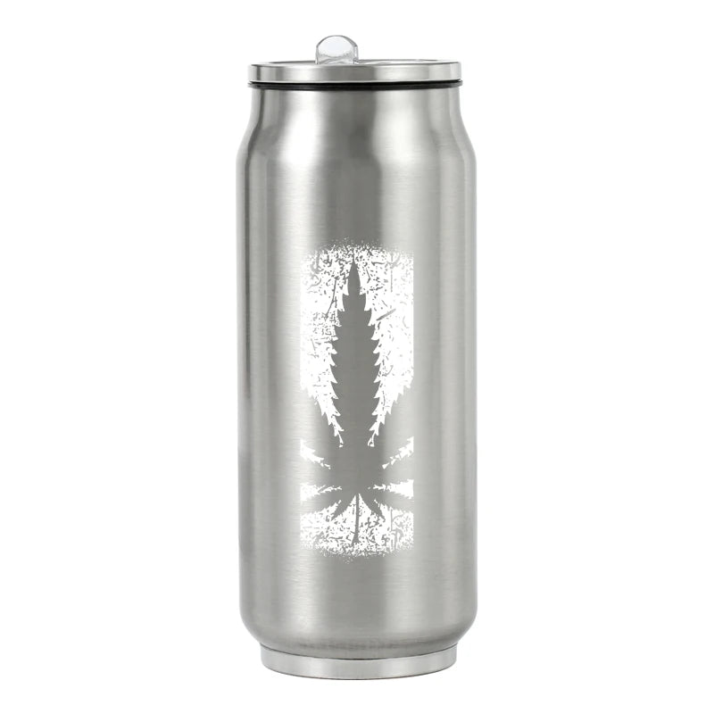 500ML 304 Stainless Steel Cola Can Thermos Custom LOGO Vacuum Cup Flask Portable Double Layers Straw Cup Water Bottle Mug