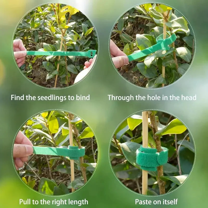 Reusable Nylon Plant Ties – Adjustable Non-Slip Supports for Climbing Plants & Gardening (50/100 Pack)