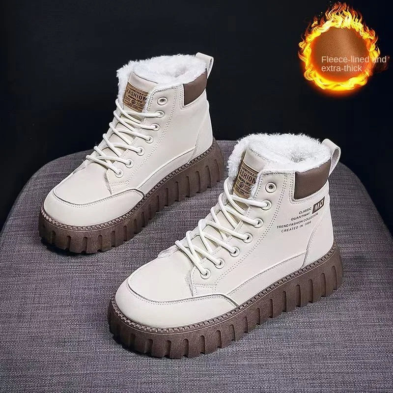 Women's Fur Lined High Top Snow Boots - Outdoor Hiking Winter Shoes - photo 4