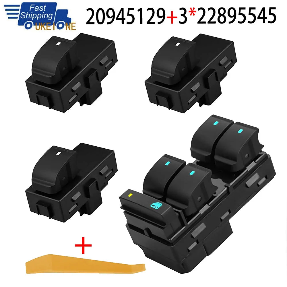 Car Accessories 4pcs Power Window Switch Compatible with Buick Tahoe Chevy Silverado Traverse HHR GMC Sierra 1500 2500HD 3500HD