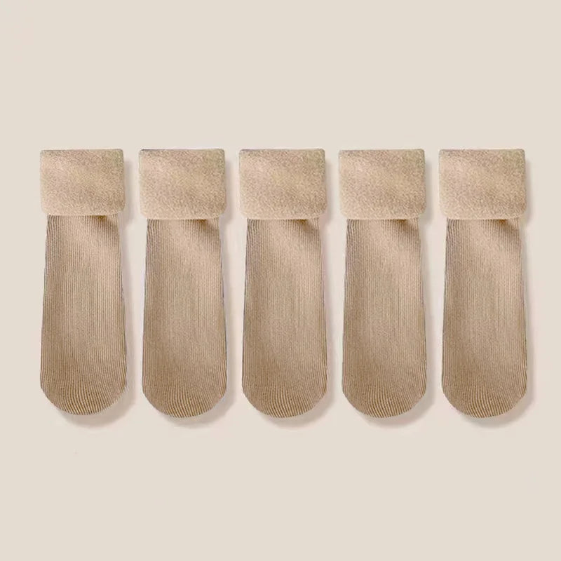 Women's Fuzzy Snow Socks - Thick Warm Sleep Socks 5 Pairs - photo 8