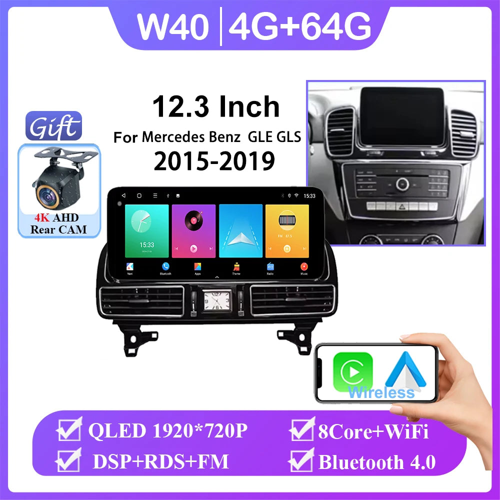 For Mercedes Benz ML GL GLE GLS W166 X166 2012-2019 Car Radio Multimedia Video Player Navigation GPS Android 15 CPU No 2din DVD