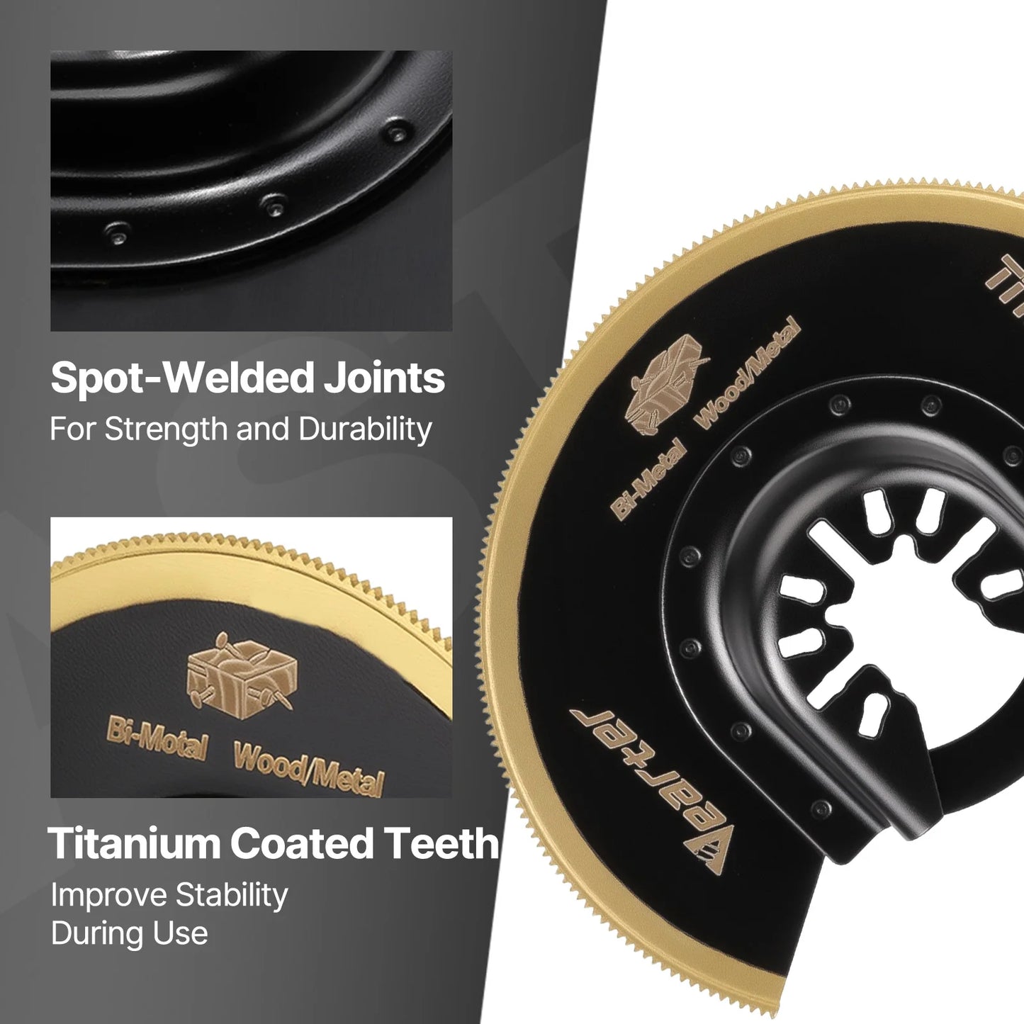Vearter 2Pc Titanium Oscillating Saw Blades — Metal & Wood Cutting
