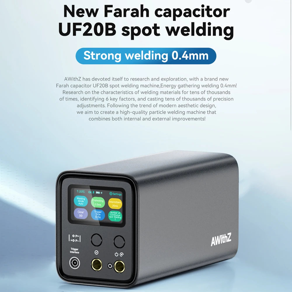 AWithZ UF20B Spot Welder Super Farad Capacitor Spot Welding Machine 18650 Lithium Battery DIY Nickel Sheet Welding Machine EU