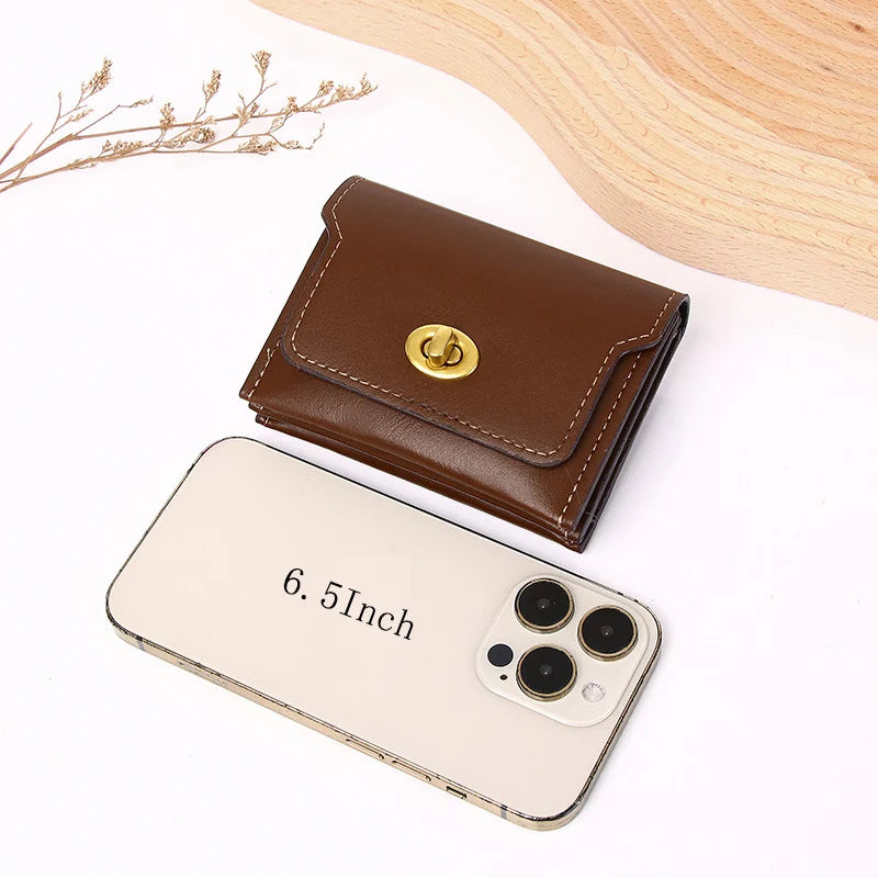 Women's Fashion Short PU Leather Wallet – Slim Coin & Card Holder Purse