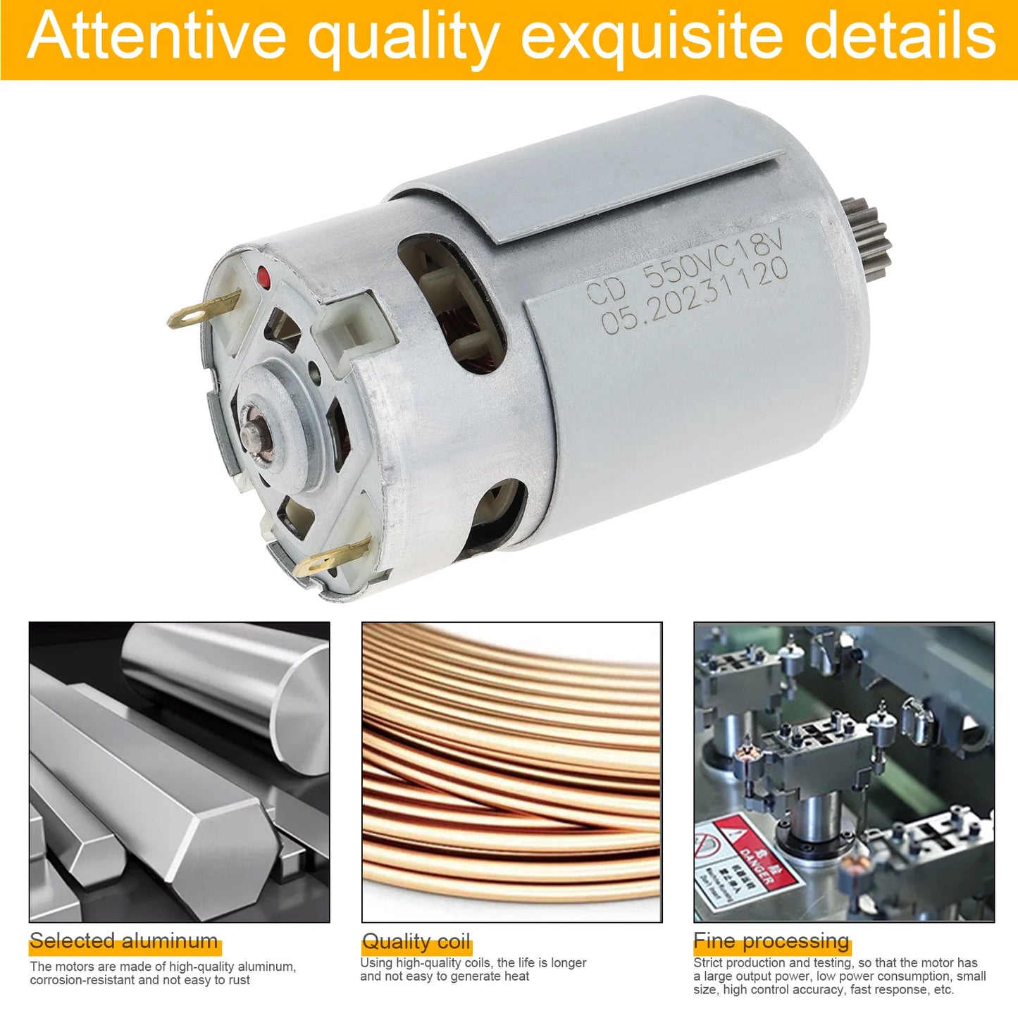 RS550 13 Teeth 18V DC Motor Micro Motor Fit for BOSCH GSR18-2-LI / PSB1800 LI-2 / Electric Drill Screwdriver
