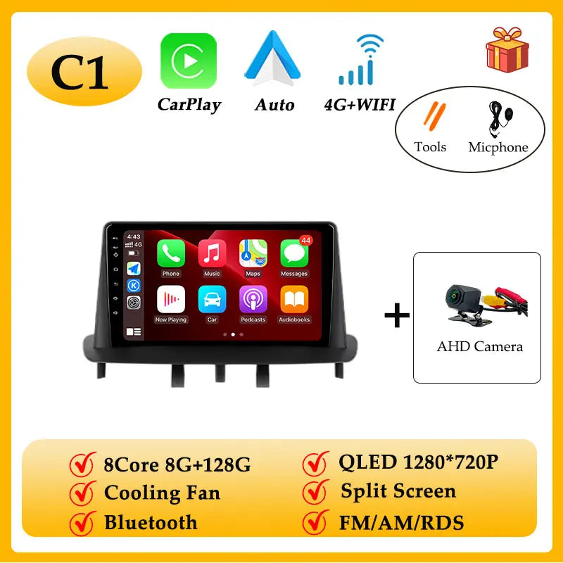 Car Radio Video Audio Android 15 for Renault Megane 3 Fluence Samsung SM3 2008 - 2014 CarPlay GPS Navi Split Screen WIFI DSP BT