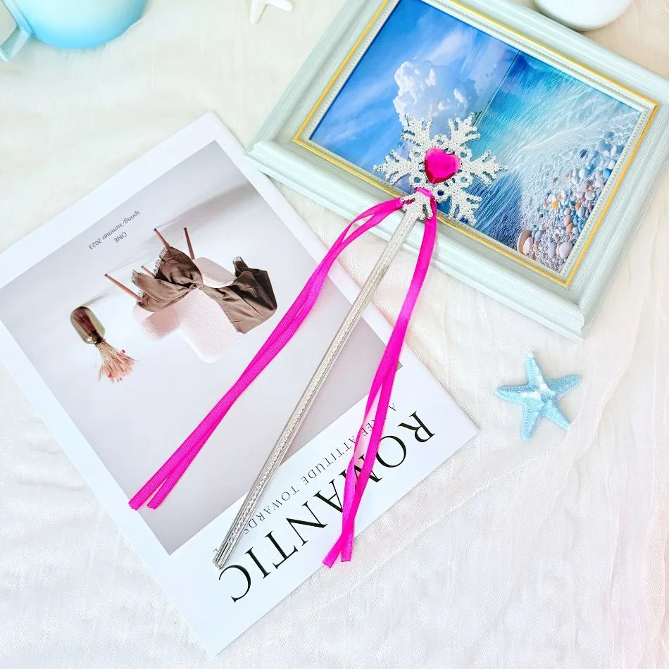Wholesale 20pcs/lot Kids Crown Tiara Princess Magic Wand Wand Snowflake Fairy Stick Princess Show Dress Up Costume Accessories