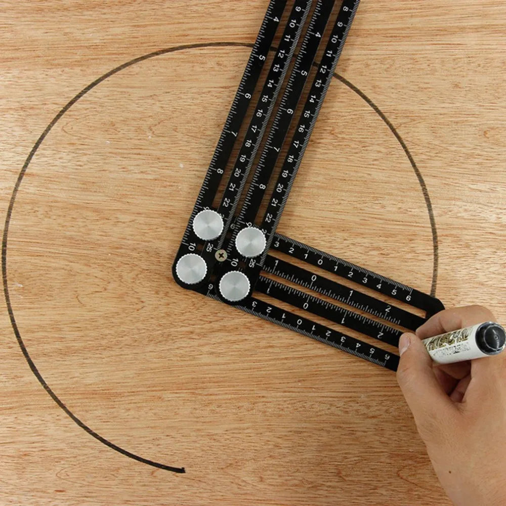 6-Fold Angle Measuring Ruler, Aluminium Tile Drilling Template