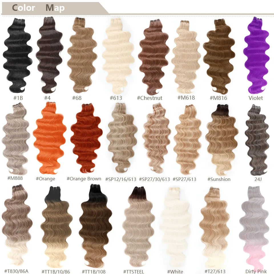 Magicae 30Inch 200g/Pc Chocolate Ombre Brown Orange Blond P27/613 Bio Body Wave Grey High Temperature Synthetic Hair Extension