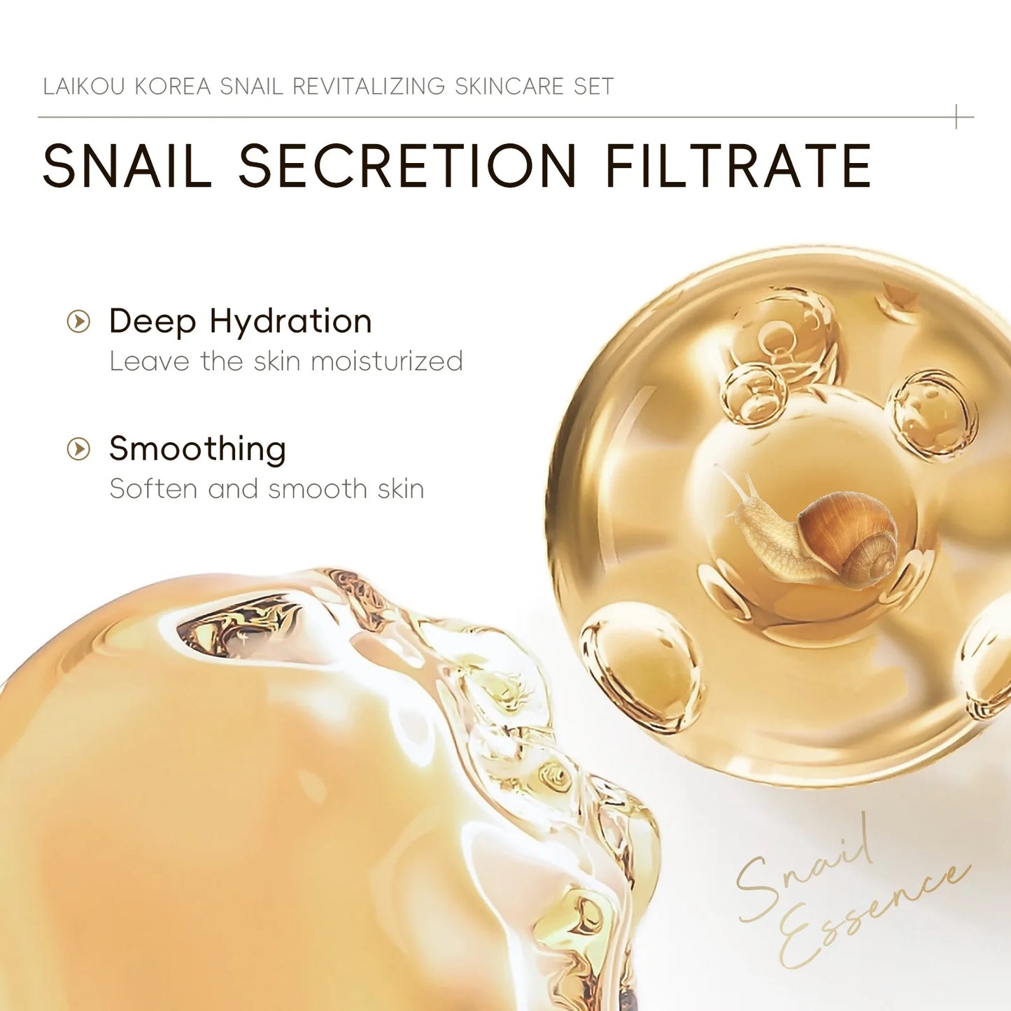 5pcs/set LAIKOU Snail Skin Care Moisturizing Renewing Skincare Collection Anti Wrinkle Hydrating Anti-aging Skin Care Cosmetics