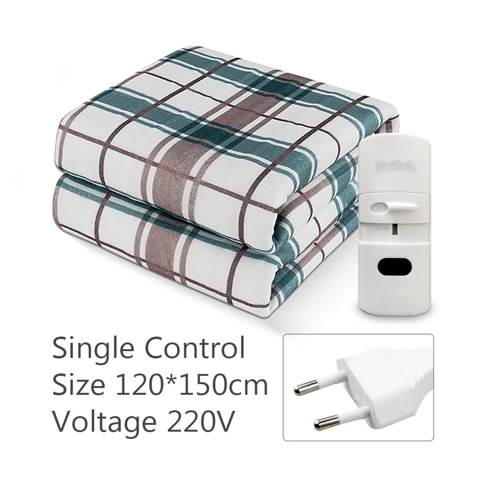 Electric Heating Blanket with Thermostat (220V, EU Plug)