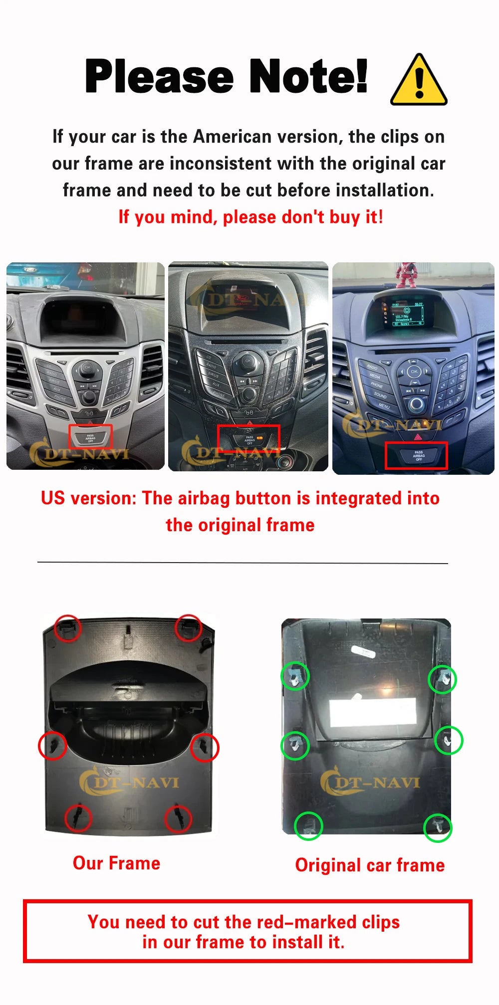 Car Stereo with Apple CarPlay & Android Auto, Compatible with Ford Fiesta Mk6 (2008-2019)