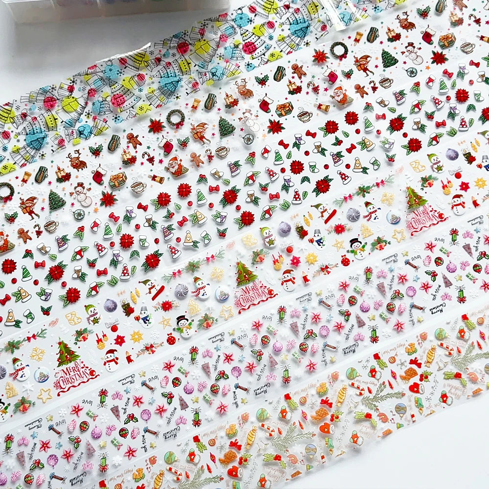 10 Roll Christmas Nail Art Foils - Snowflake, Tree and Snowman Transfer Stickers - photo 4