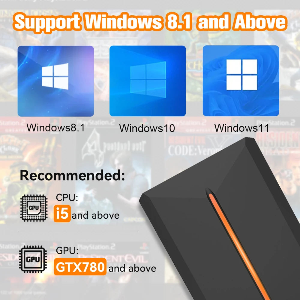 JMachen 500GB Game Hard Drive Launchbox Portable Gaming HDD with 3700+PC/3D Games for PS4/PS3/PS2/Wii/WiiU/Switch Game Console
