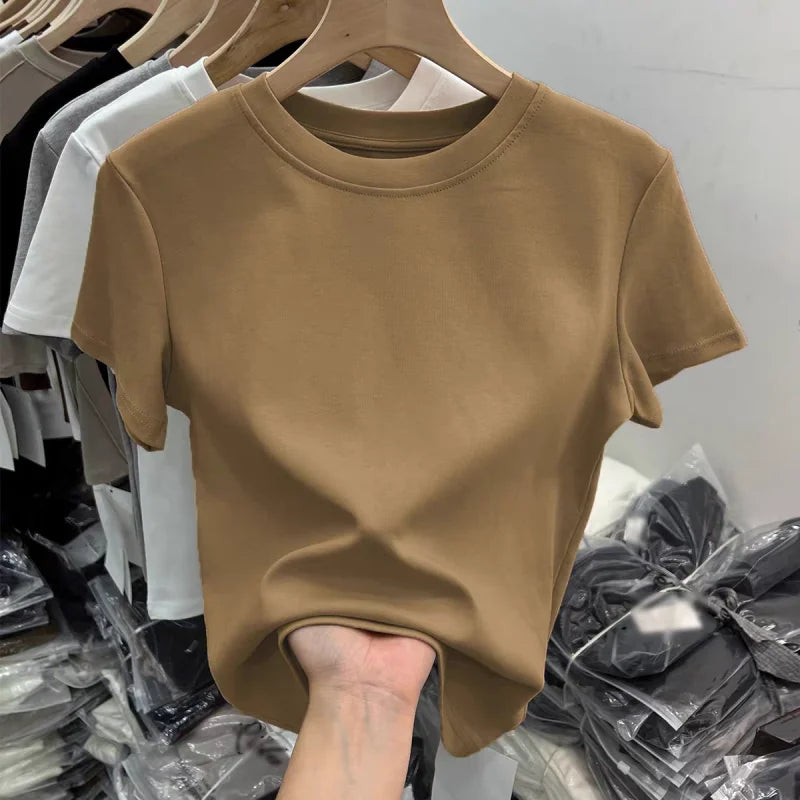 Women's plain cotton t-shirt - view 15