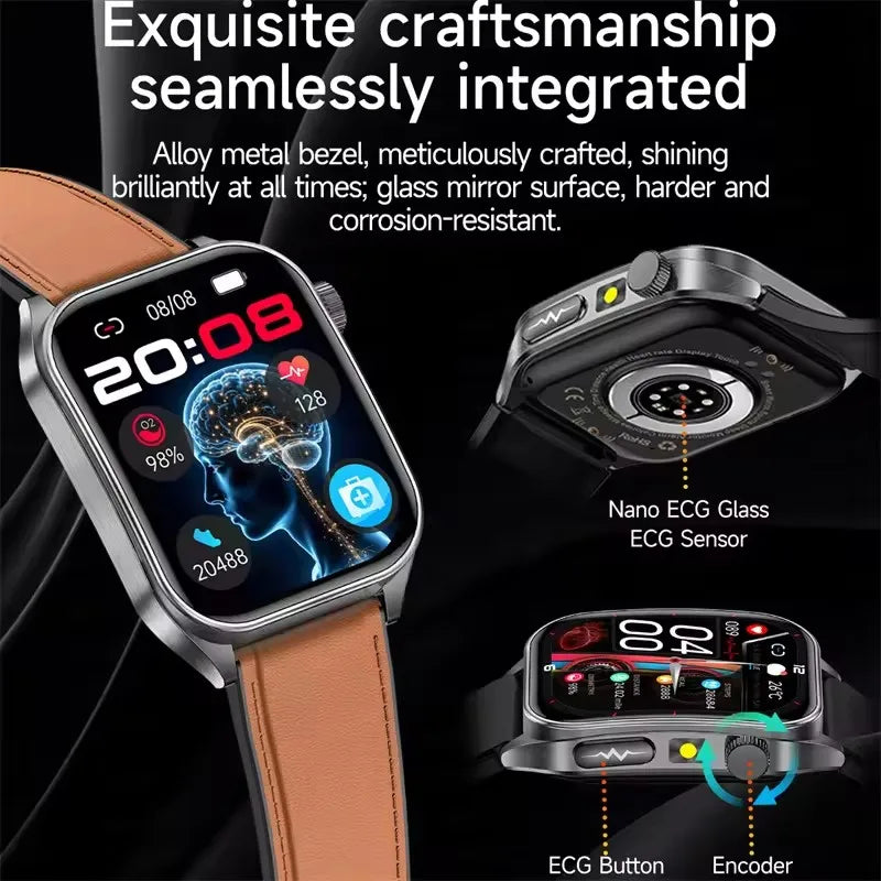 2026 AI-GPT ECG Health Smartwatch – Blood Pressure, Lipid, Uric Acid & 650nm Dual-Probe Laser | Men & Women