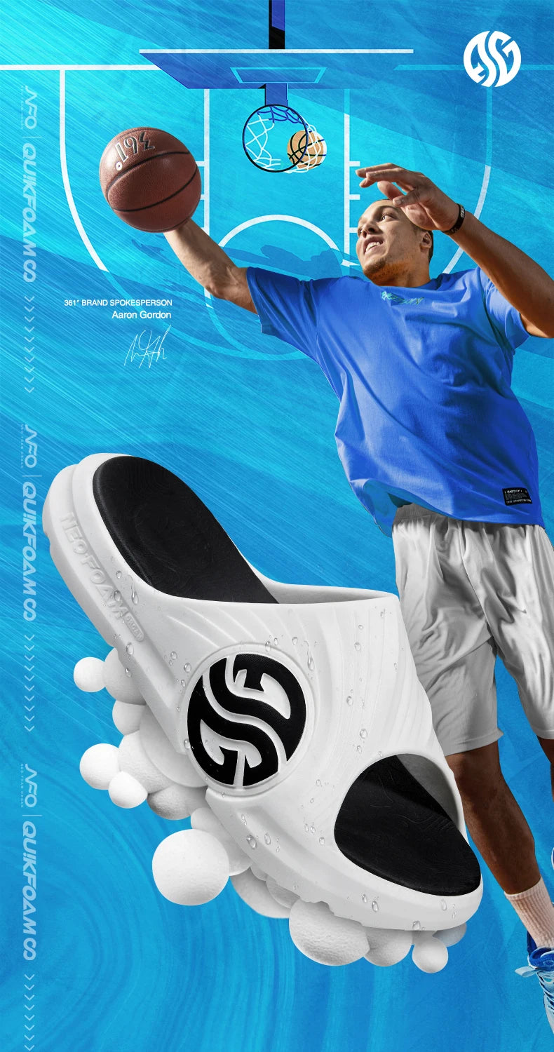 361 Degrees AG Aaron Gordon Men Slippers Non-Slip Sports Soft Elastic Thick Bottom Beach Casual Basketball Sandals 672126702F