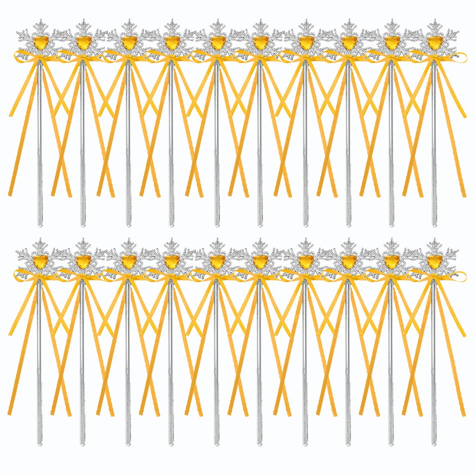 Wholesale 20pcs/lot Kids Crown Tiara Princess Magic Wand Wand Snowflake Fairy Stick Princess Show Dress Up Costume Accessories