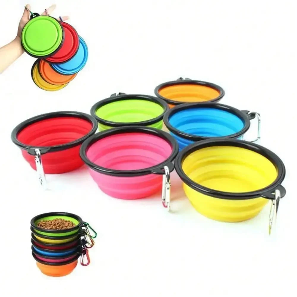 Collapsible Dog Water Bottle and Food Bowl, 2-in-1 Travel Feeder