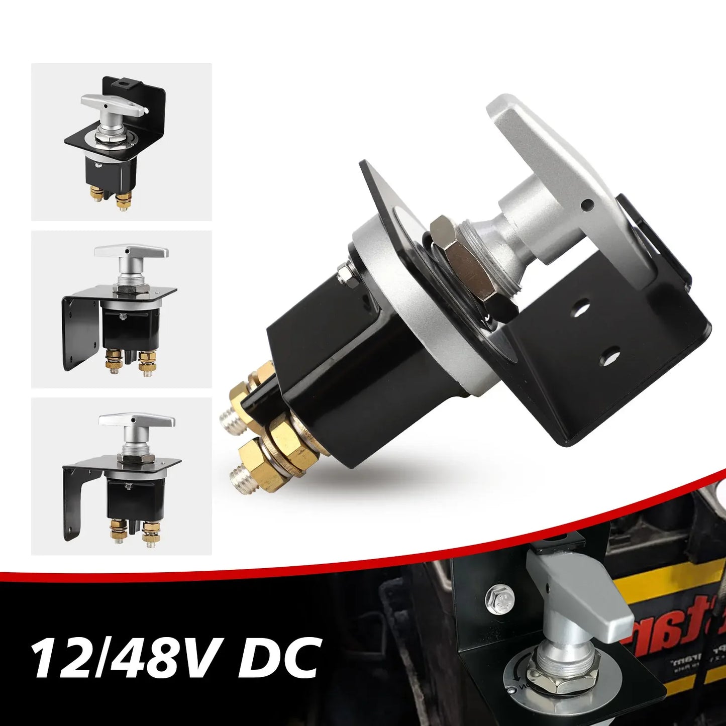 1500A Battery Circuit Cutter Disconnecter Isolator Heavy Duty Battery Kill Mass Switch With Keyhole For RV Camper Van Truck Boat