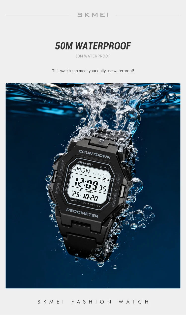 SKMEI 2596 Brand New Men Electronic Watch Fashion Alarm Clock Calendar Chronograph Luminous Digital Watches for Man reloj hombre